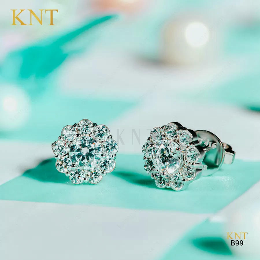 Bông tai cưới B99 kiểu dáng tinh tế, chất liệu vàng 10K/14K cap cấp, mang đến vẻ đẹp hiện đại và nữ tính