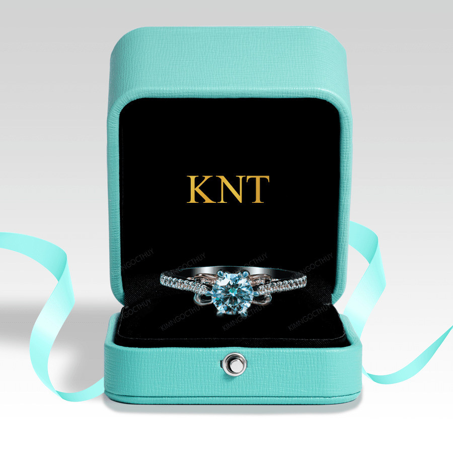 Nhẫn đính hôn R414 thiết kế phối màu độc đáo