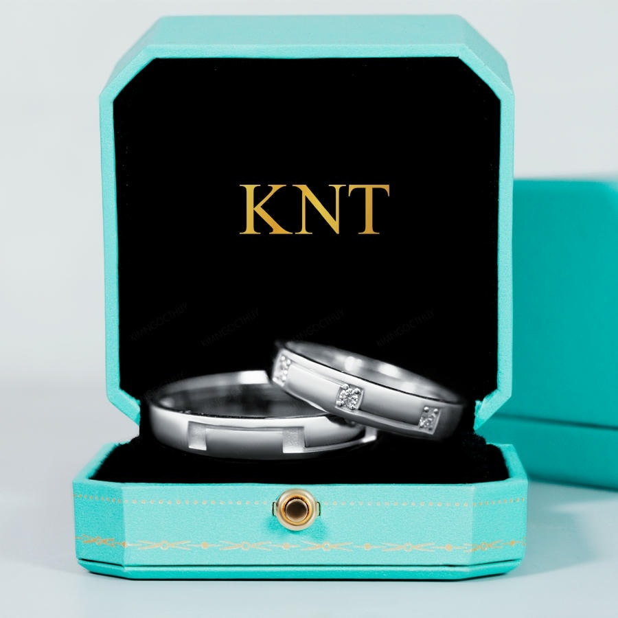 Nhẫn cưới A140: Hiện đại, bền vững, nhẫn nữ lấp lánh