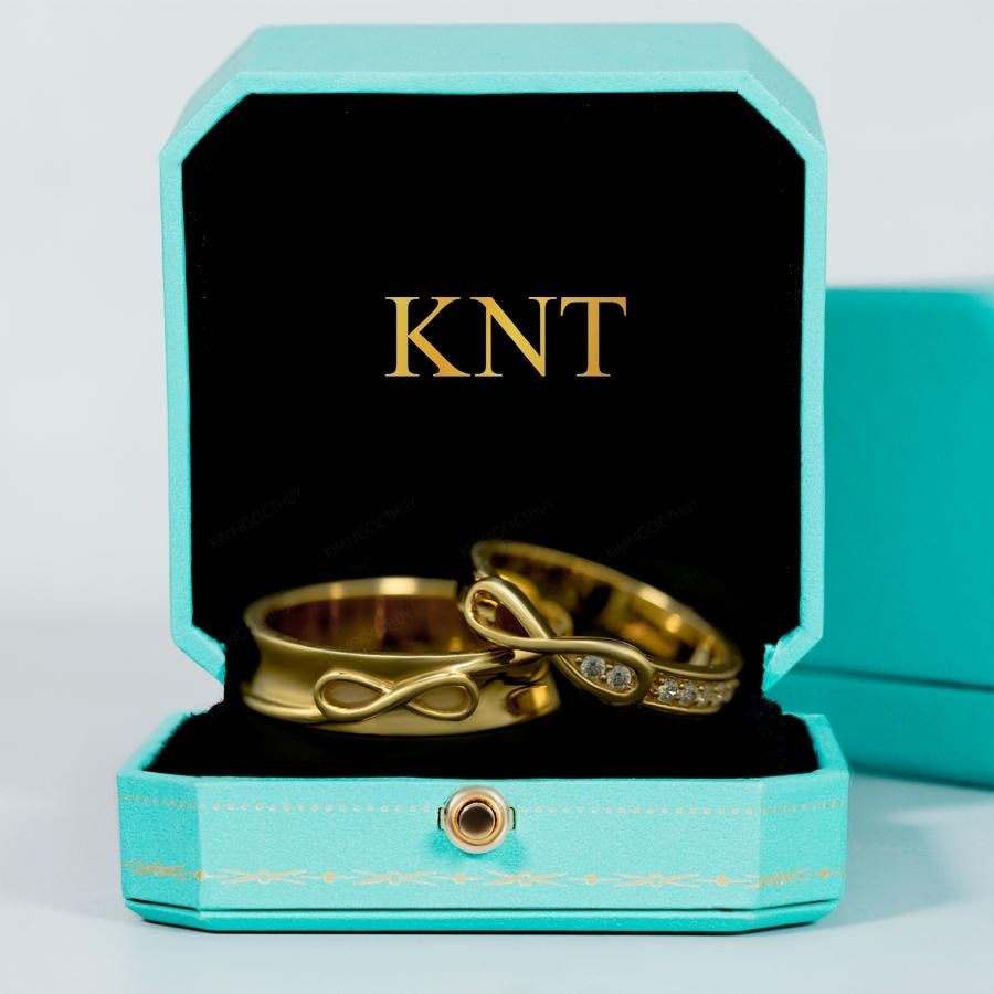Nhẫn cưới A171: Thiết kế vô cực, nhẫn nữ đính đá tinh tế