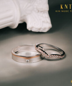Nhẫn cưới K2 đính đá sang trọng và tinh tế