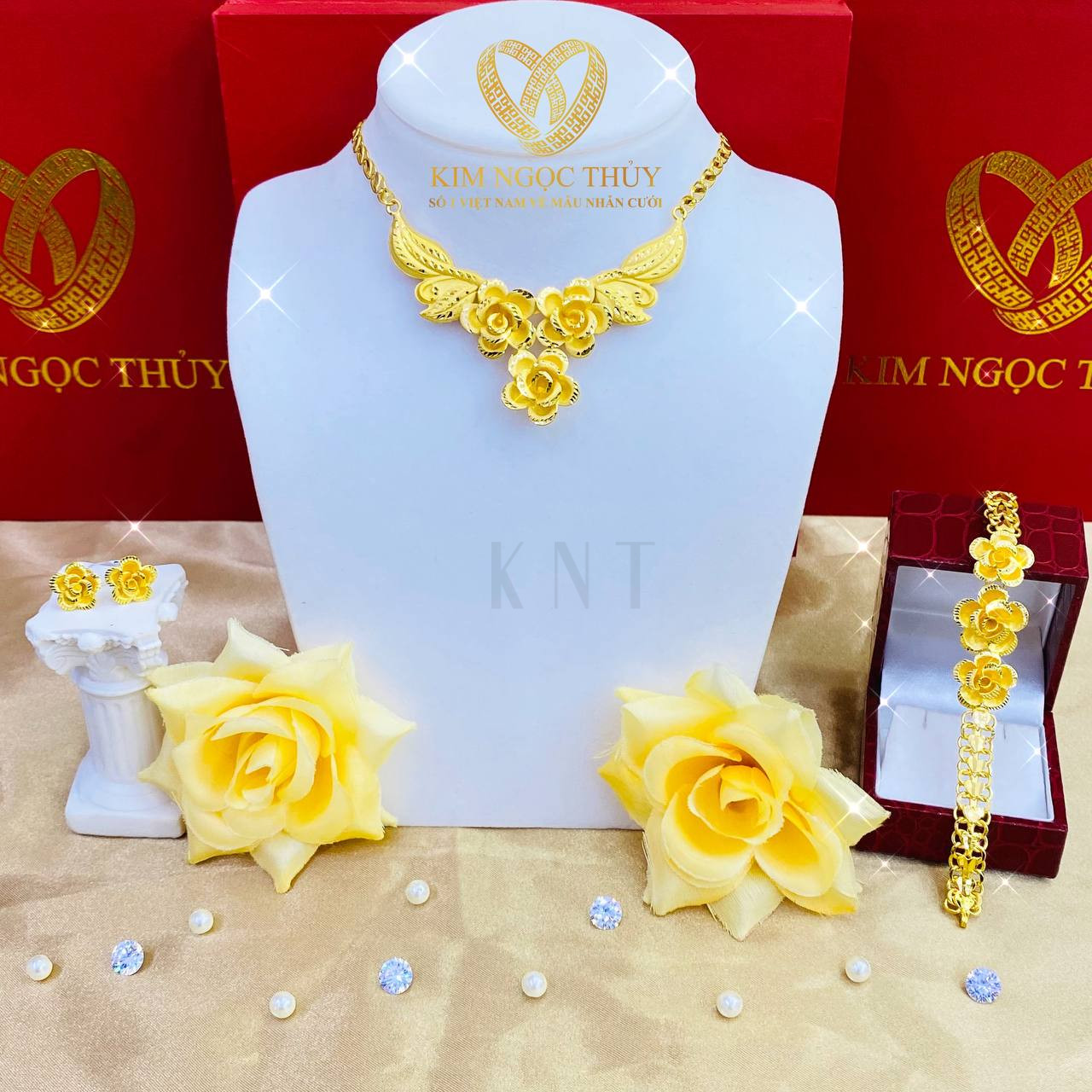 Bộ trang sức cưới 6.5 chỉ, nữ trang cưới vàng 24K