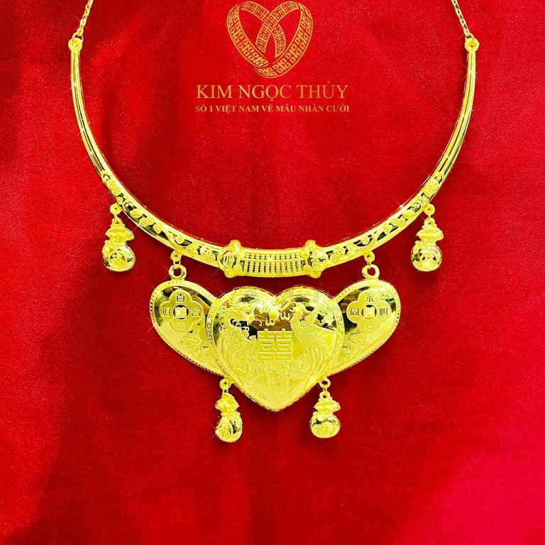 Dây Chuyền Kiềng Cổ Heo Long Phụng Vàng 24K: Trang Sức Cưới Đẳng Cấp