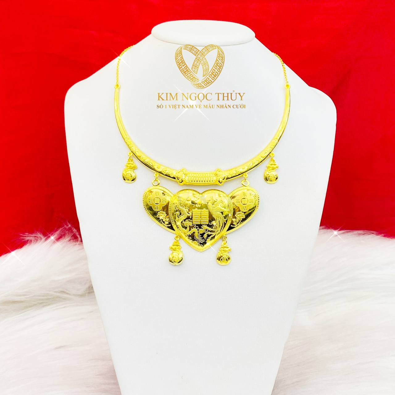 Kiềng Cổ Heo Long Phụng Vàng 9999: Phú Quý Cho Cô Dâu