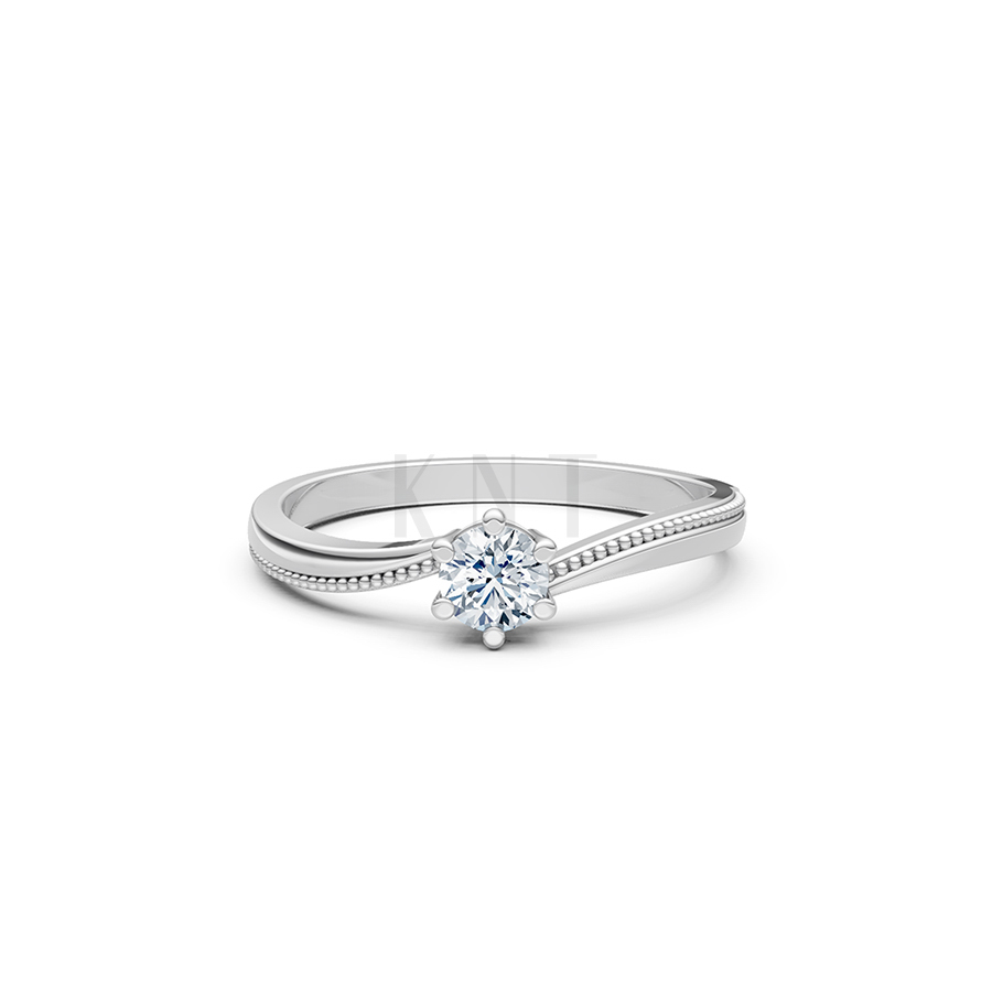 Nhẫn đính hôn R448 màu vàng trắng thanh lịch