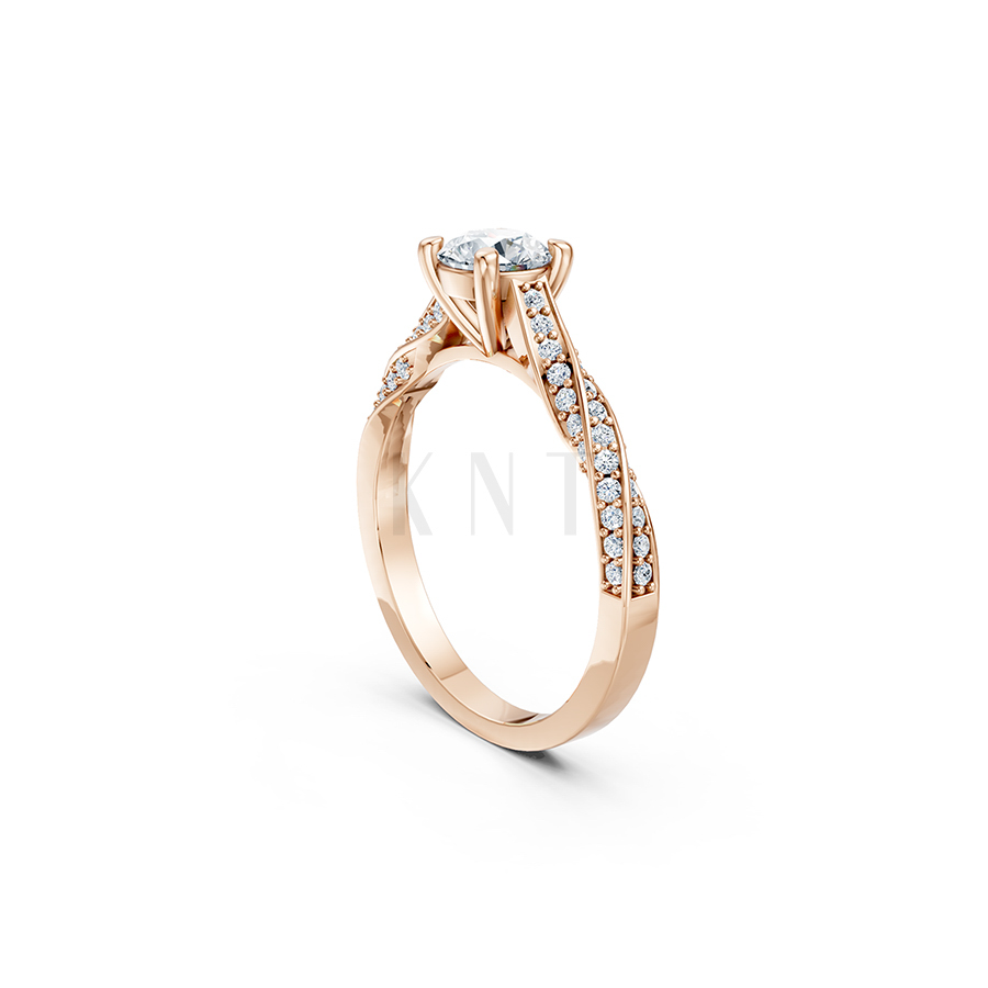 Nhẫn đính hôn R449 viền nhẫn đính đá tấm tinh tế