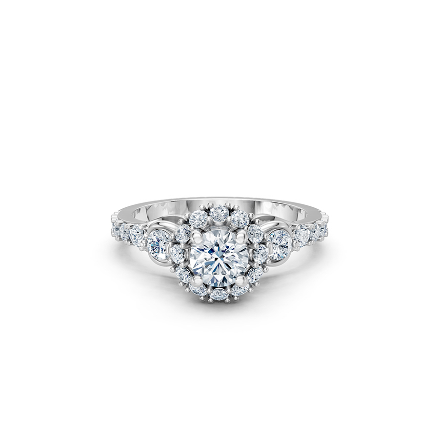 Nhẫn đính hôn R476 màu vàng trắng thanh lịch