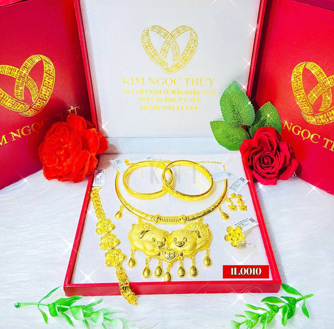Bộ trang sức cưới 1 lượng vàng, nữ trang cưới vàng 24K cao cấp