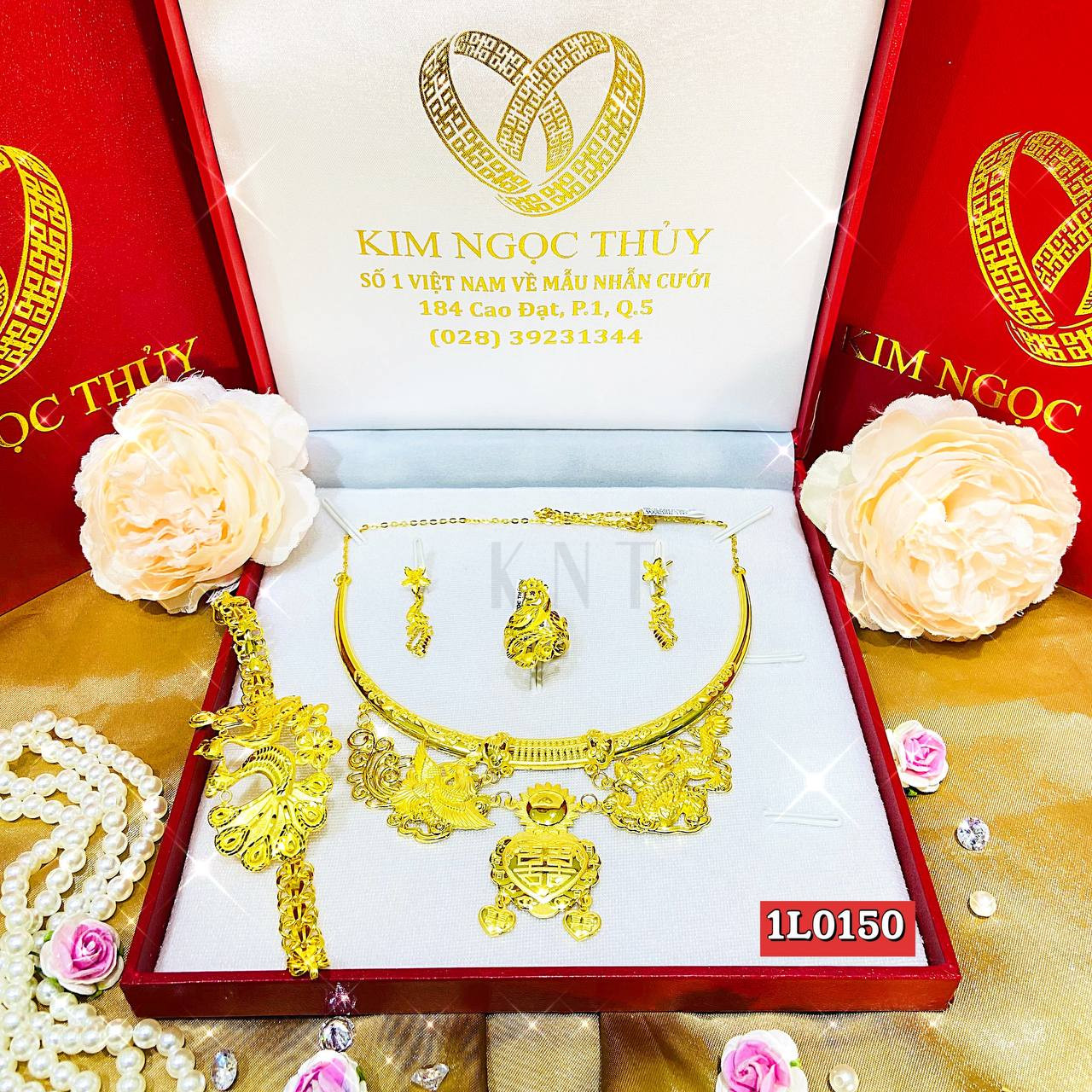 Bộ trang sức cưới 1 lượng vàng 24K cho cô dâu