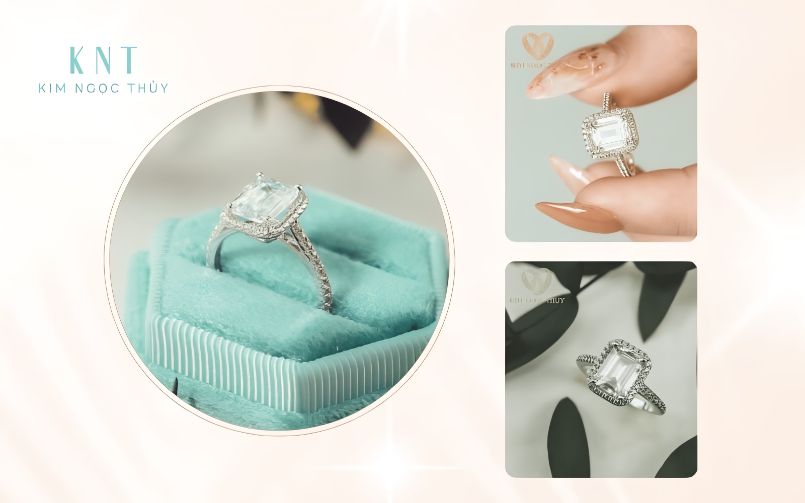 Kiểu dáng Halo gây ấn tượng với viên đá chủ được bao quanh bởi một vòng đá nhỏ