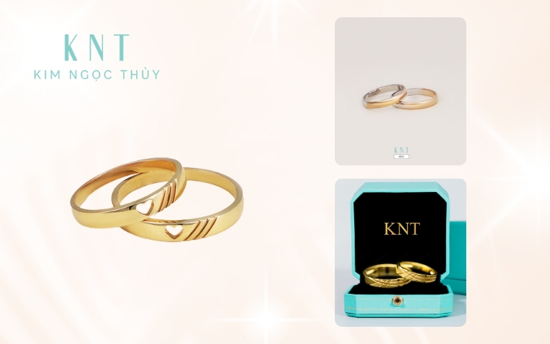 Vàng là chất liệu phổ biến nhất được sử dụng để chế tác nhẫn cưới