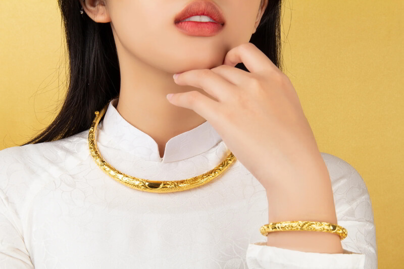 Kiềng cưới được người thân chọn làm quà hồi môn cho cô dâu