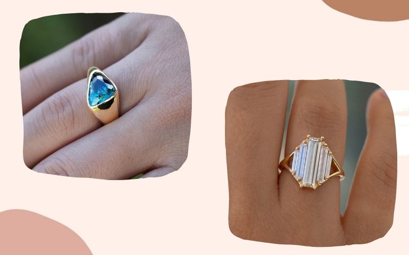 Giá nhẫn vector: Tùy thuộc chất liệu, kiểu dáng và kim cương.