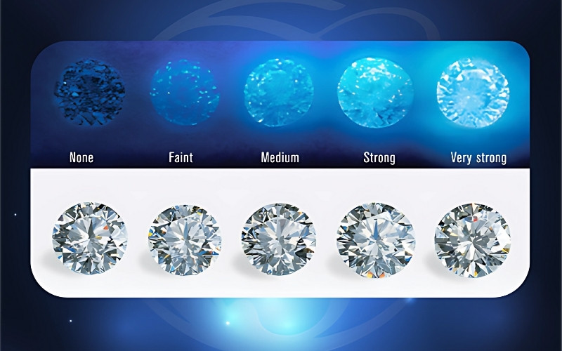 Phân loại các cấp độ Fluorescence theo tiêu chuẩn quốc tế GIA