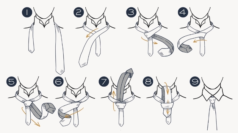 Hình minh họa cách thắt Skinny Tie