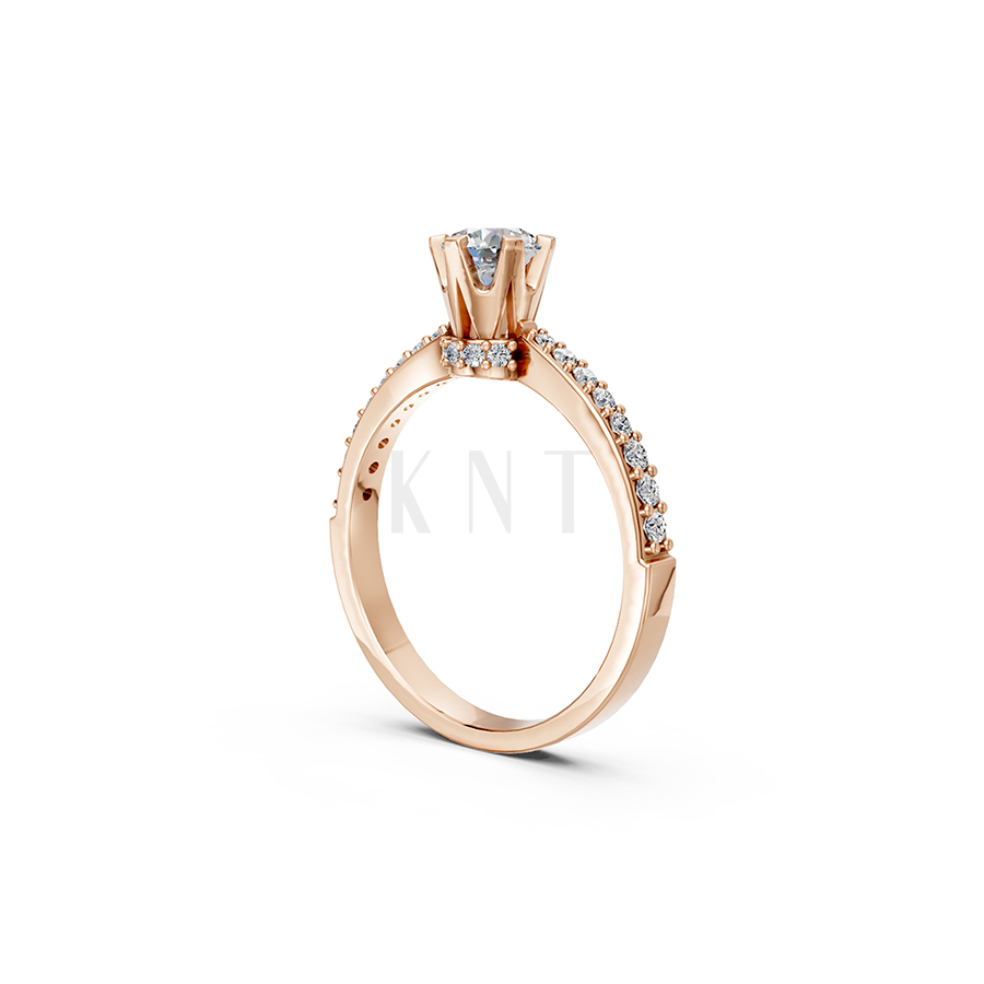 Nhẫn đính hôn R229 thiết kế hiện đại và mềm mại