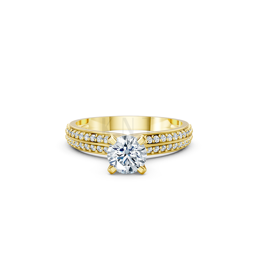 Nhẫn đính hôn R350 thiết kế sang trọng với đá chủ lấp lánh