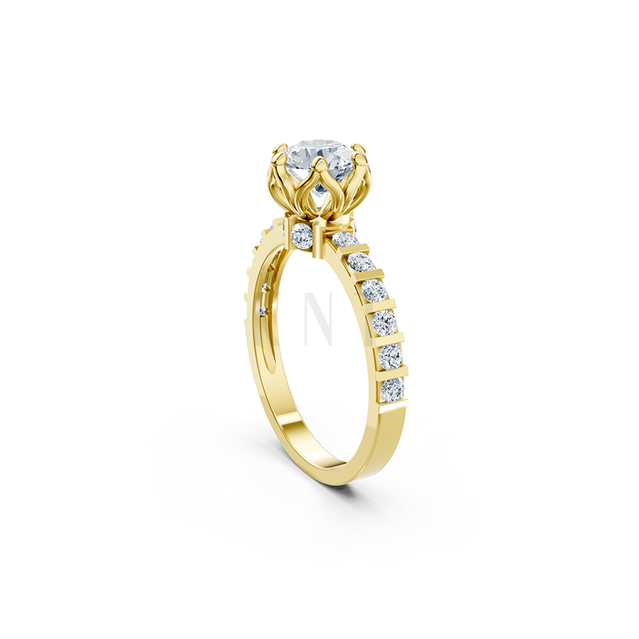 Nhẫn đính hôn R409 màu vàng vàng sang trọng