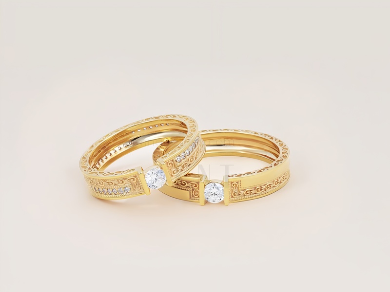 Sự tỉ mỉ trong từng chi tiết tạo nên cặp nhẫn cưới độc nhất vô nhị.