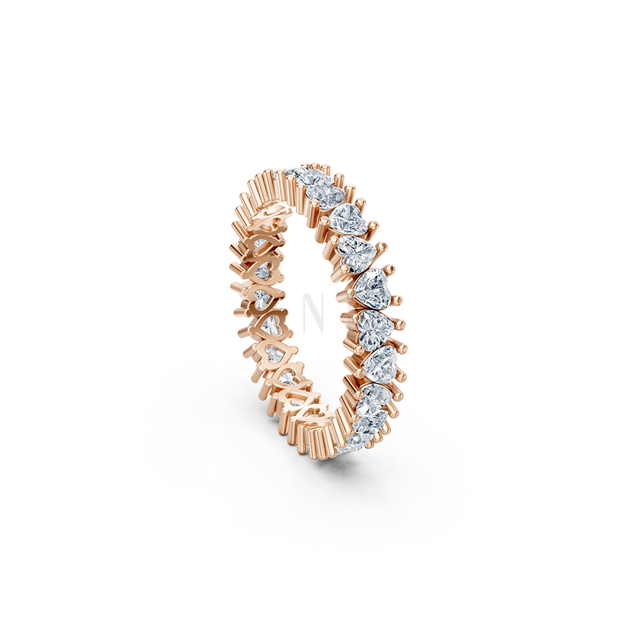 Nhẫn vĩnh cửu VC5 màu vàng hồng Rose Gold thiết kế đối xứng, phong cách, ấn tượng