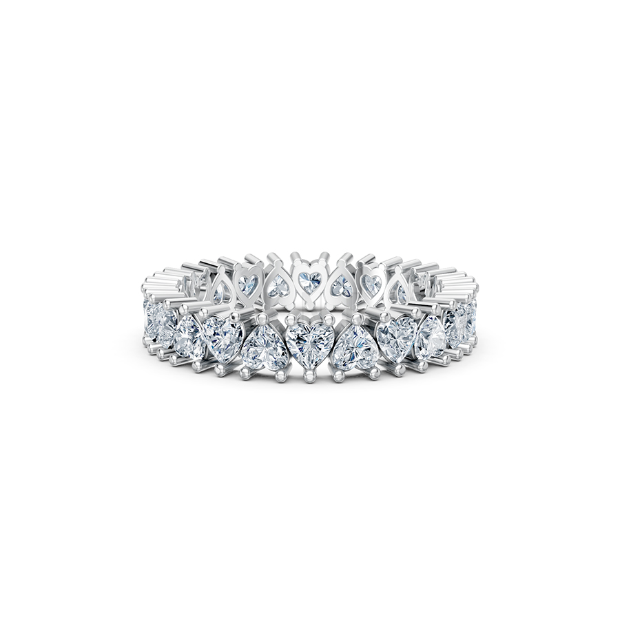 Nhẫn vĩnh cửu VC5 màu vàng trắng White Gold vàng sáng bóng, điểm nhấn đá lấp lánh