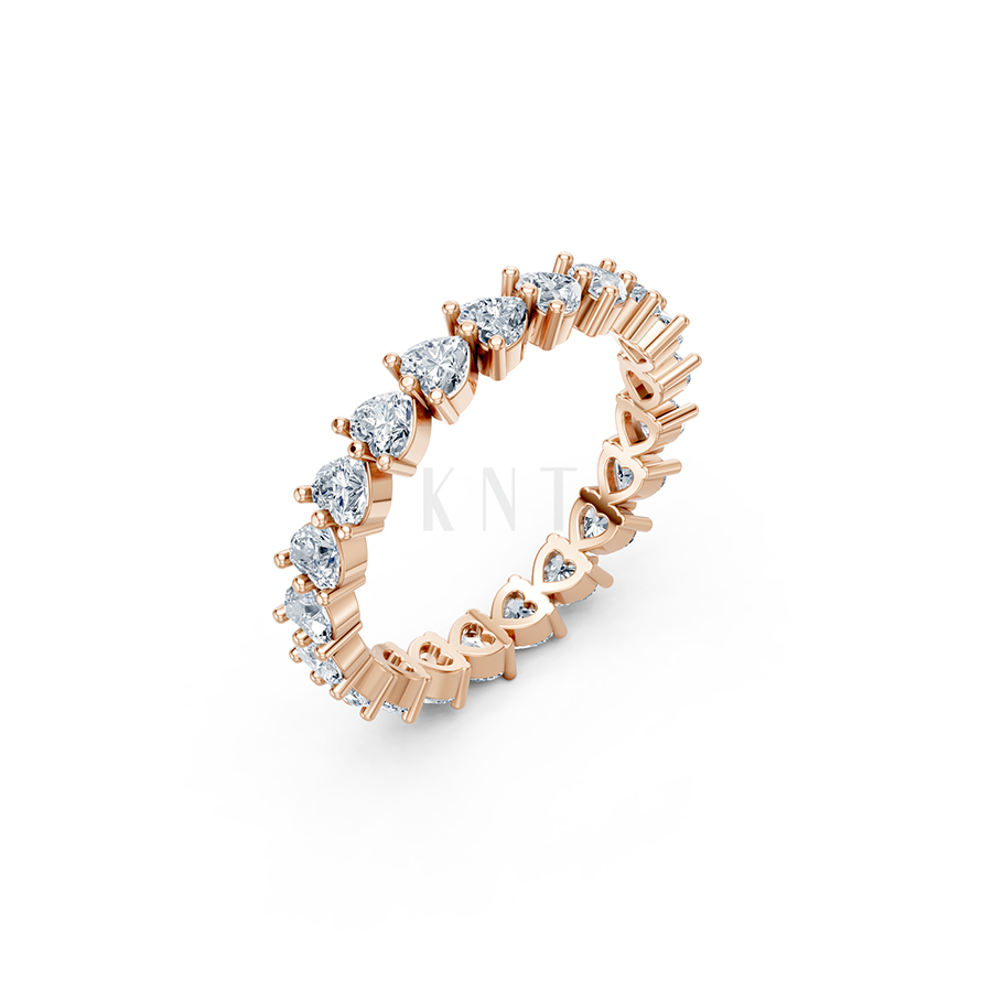 Nhẫn vĩnh cửu VC8 màu vàng hồng Rose Gold họa tiết ấn tượng, cá tính