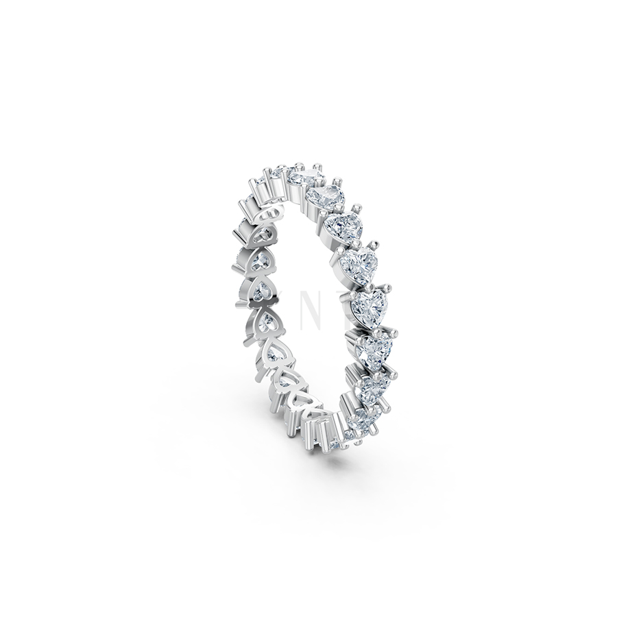 Nhẫn vĩnh cửu VC8 màu vàng trắng White Gold kiểu dáng cá tính, hiện đại