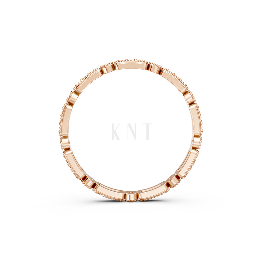 Nhẫn vĩnh cửu VC9 màu vàng hồng Rose Gold vàng đẹp, họa tiết hình học, độc đáo