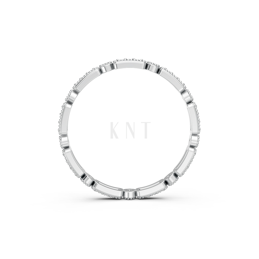 Nhẫn vĩnh cửu VC9 màu vàng trắng White Gold kiểu dáng cá tính, hiện đại