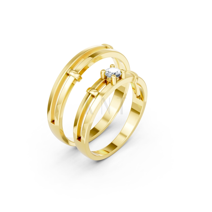 NHẪN CẶP VÀNG CV105 màu Vàng Gold thiết kế tinh tế, sang trọng