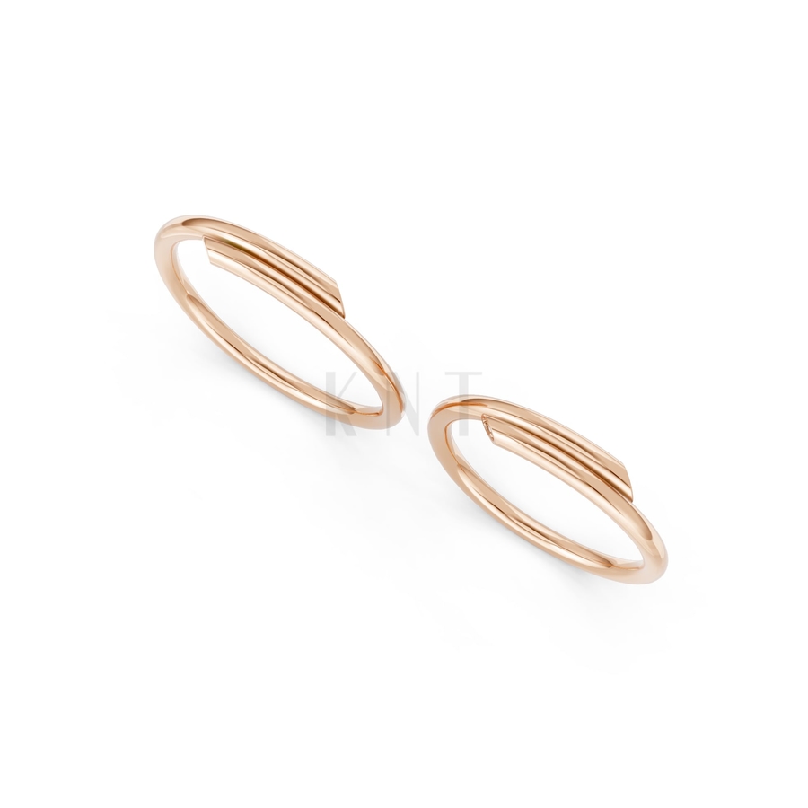 NHẪN CẶP VÀNG CV116 màu vàng hồng Rose Gold phong cách trẻ trung, nổi bật