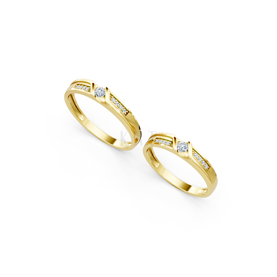 Nhẫn cưới A111 màu Vàng Gold thiết kế tinh xảo, độc đáo