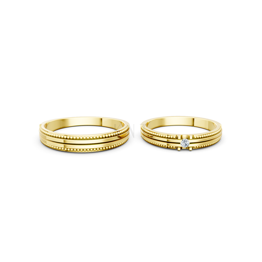 Nhẫn cưới A112 màu Vàng Gold vàng 10K/14K/18K/607 cao cấp, thanh lịch