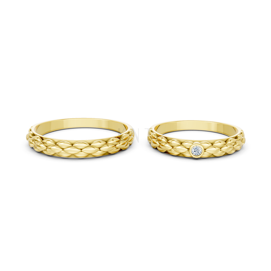 Nhẫn cưới A114 màu Vàng Gold vàng 10K/14K/18K/607 cao cấp, thanh lịch