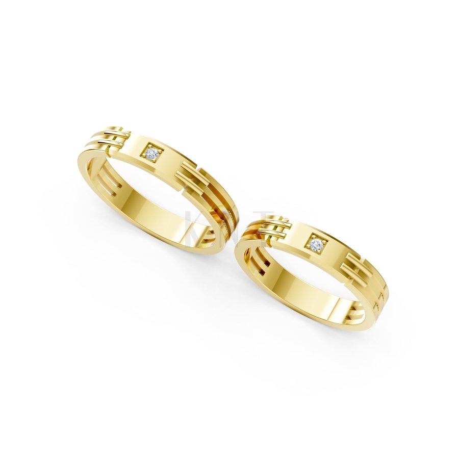 NHẪN CƯỚI A117 màu Vàng Gold vàng 10K/14K/18K/607 cao cấp, thanh lịch