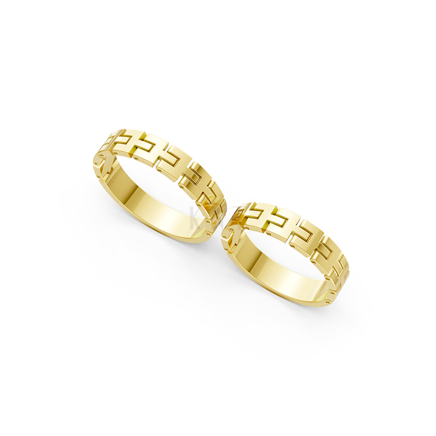 Nhẫn cưới A120 màu Vàng Gold thiết kế tinh xảo, độc đáo