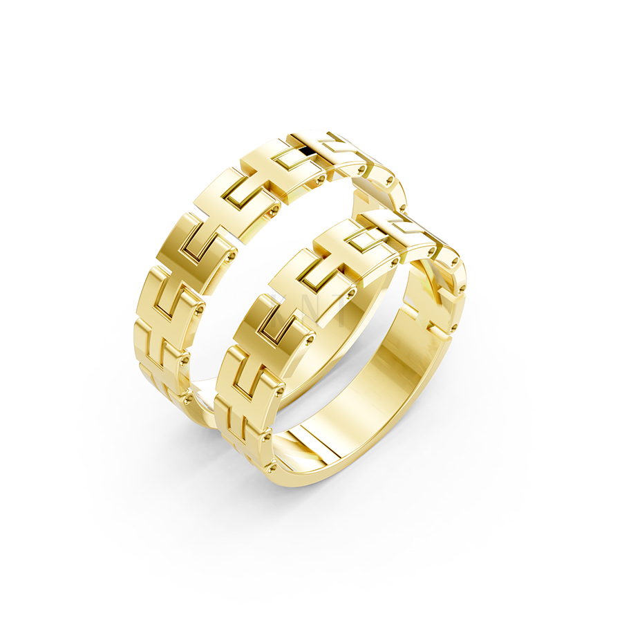 Nhẫn cưới A120 màu Vàng Gold thiết kế tinh tế, sang trọng