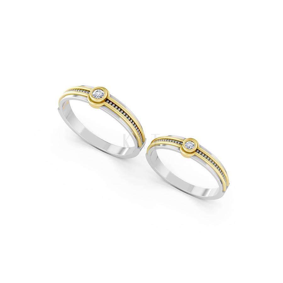 Nhẫn cưới A122 phối màu Dual Color phong cách trẻ trung, nổi bật