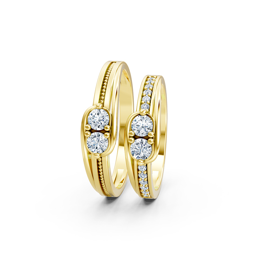 Nhẫn cưới A125 màu Vàng Gold vàng 10K/14K/18K/607 cao cấp, thanh lịch