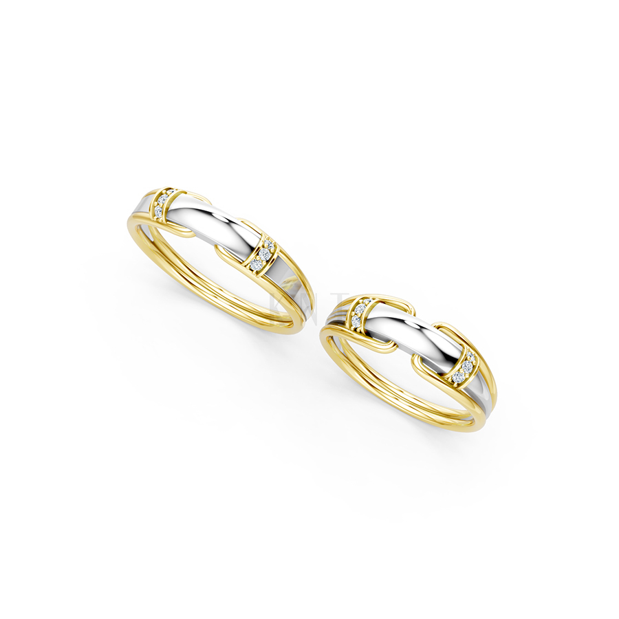 Nhẫn cưới A127 phối màu Dual Color phong cách trẻ trung, nổi bật