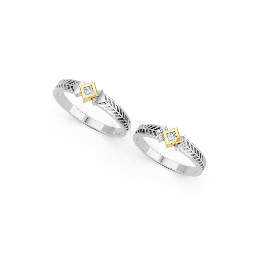 Nhẫn cưới A128 phối màu Dual Color phong cách trẻ trung, nổi bật