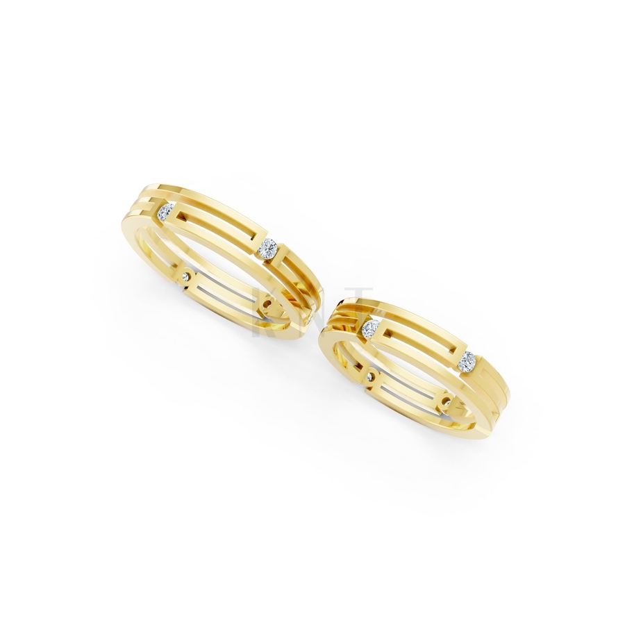Nhẫn cưới A131 màu Vàng Gold thiết kế tinh xảo, độc đáo