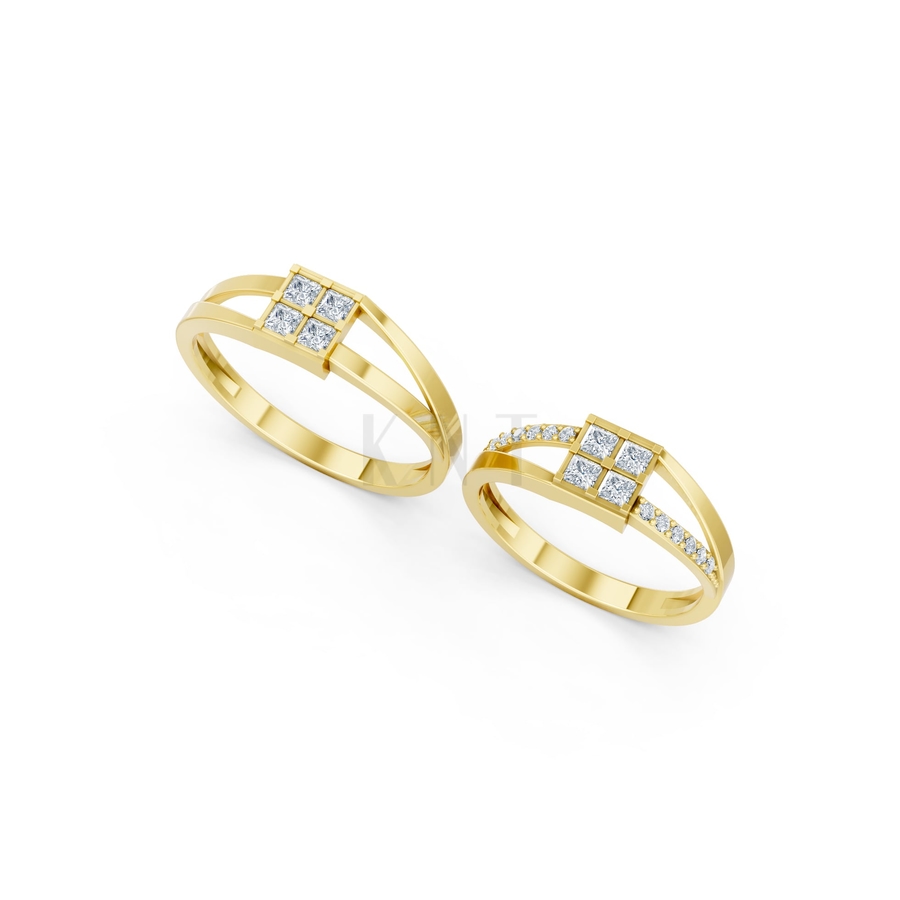 Nhẫn cưới A133 màu Vàng Gold thiết kế phá cách, sang trọng