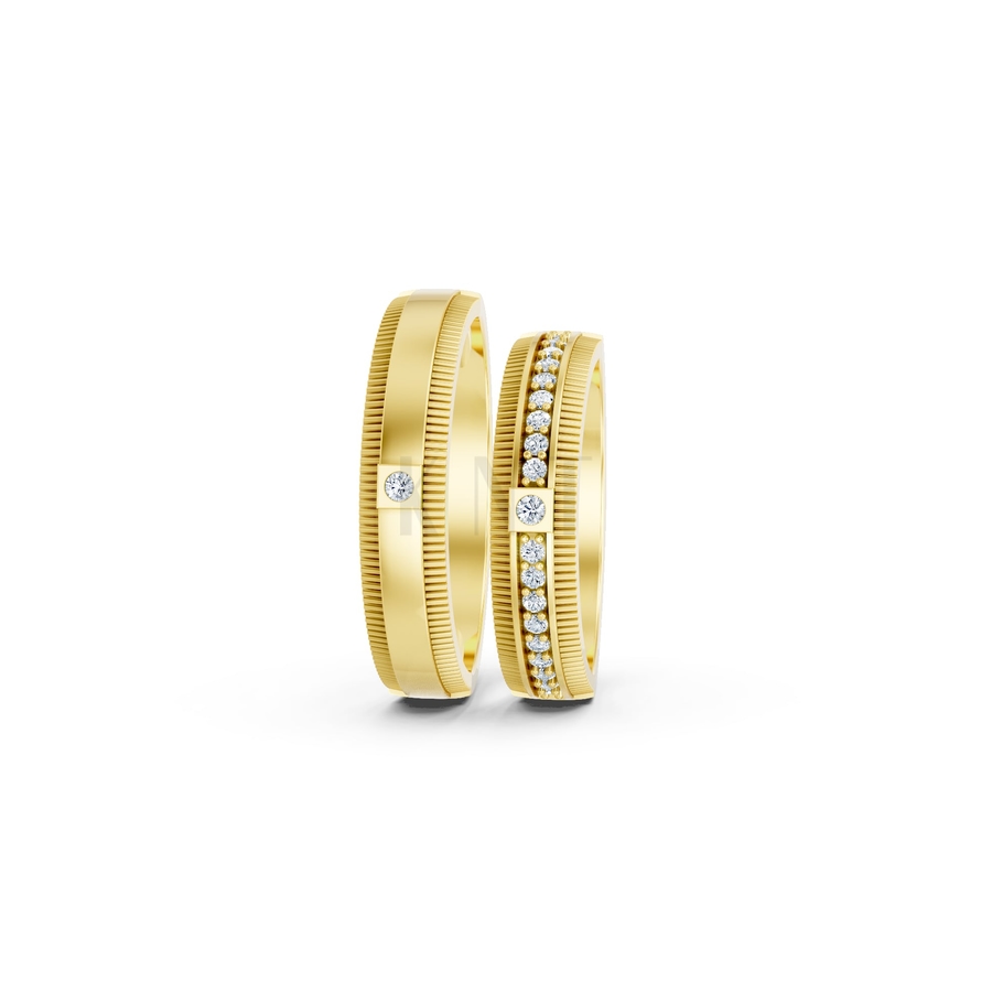 Nhẫn cưới A136 màu Vàng Gold vàng 10K/14K/18K/607 cao cấp, thanh lịch