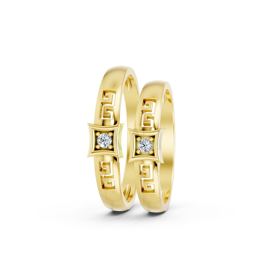 Nhẫn cưới A137 màu Vàng Gold vàng 10K/14K/18K/607 cao cấp, thanh lịch