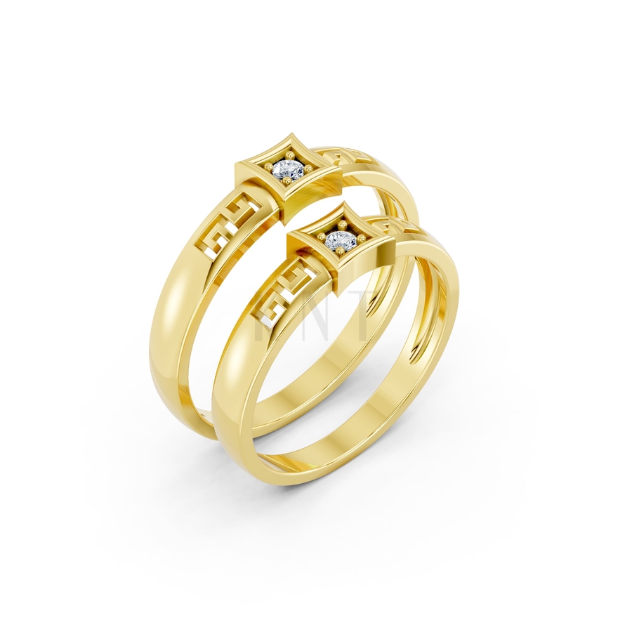 Nhẫn cưới A137 màu Vàng Gold thiết kế tinh tế, sang trọng