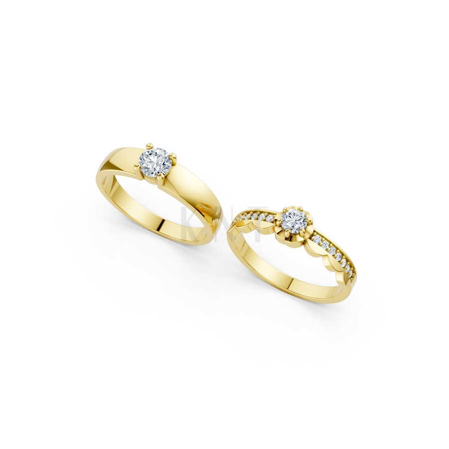 Nhẫn cưới A142 màu Vàng Gold vàng 10K/14K/18K/607 cao cấp, thanh lịch