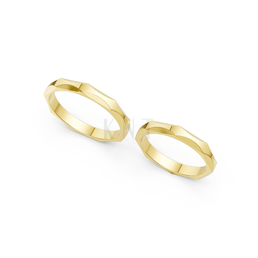 Nhẫn cưới A143 màu Vàng Gold thiết kế phá cách, sang trọng