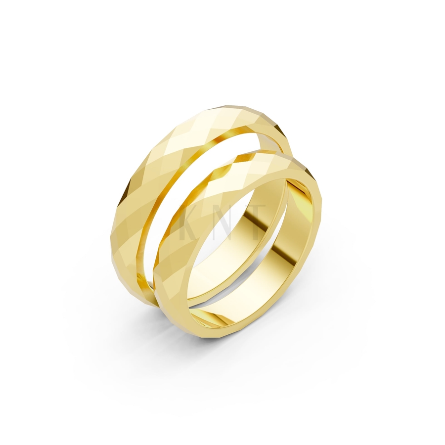 Nhẫn cưới A144 màu Vàng Gold thiết kế tinh tế, sang trọng