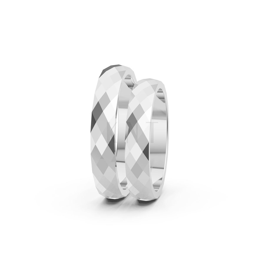 Nhẫn cưới A144 màu vàng trắng White Gold kiểu dáng cá tính, hiện đại